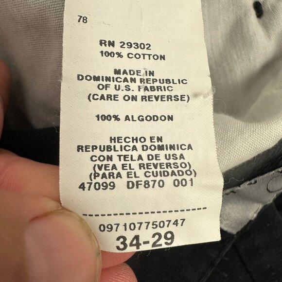 Farah Mens Black Cotton Chino Pants Size 34x29 - Picture 4 of 5